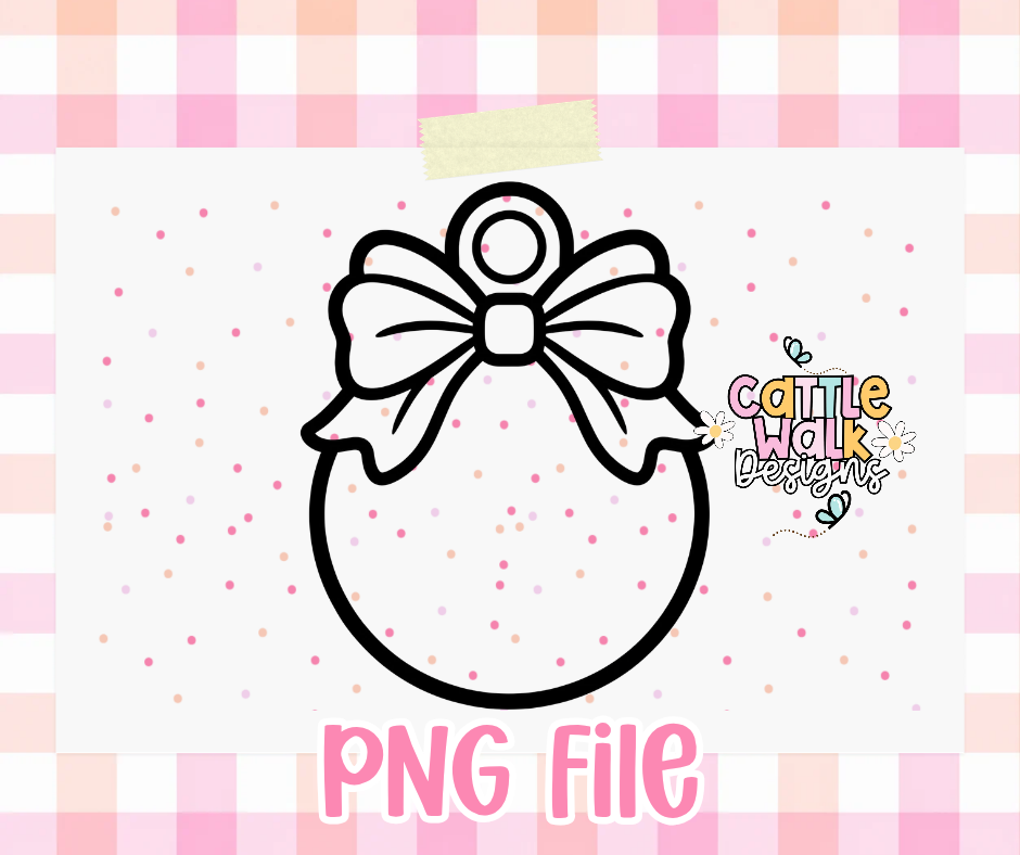 Blank Bow Ornament PNG | Cardstock Mold Design | Customizable Freshie Hanger
