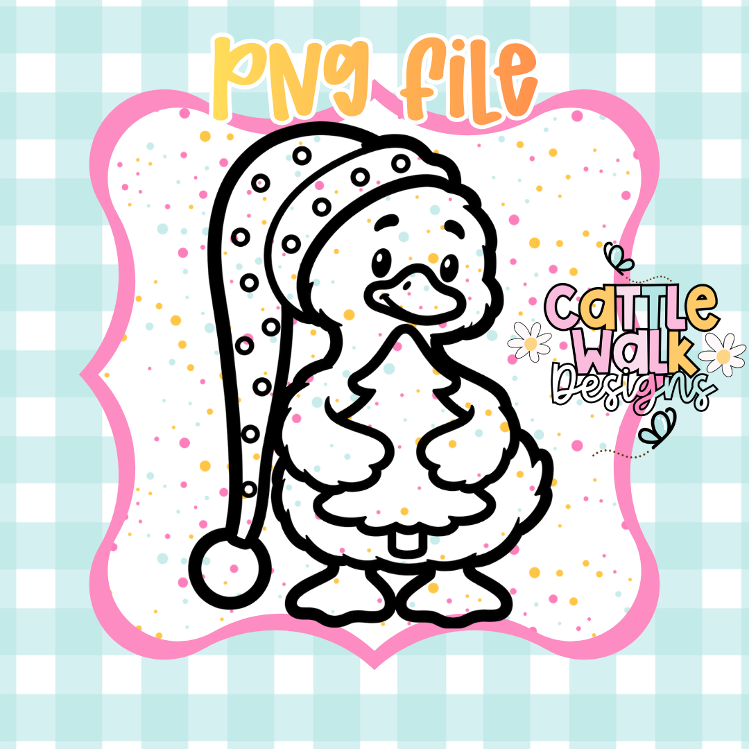 Cute Christmas Goose with Tree PNG | Winter Goose Sublimation Design | Digital Download
