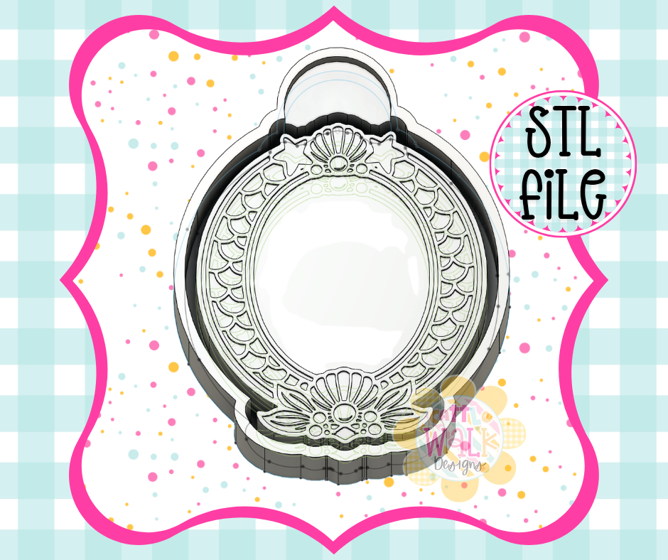 Seashell Frame Freshie Mold STL | Mermaid Shell Frame STL File | Coastal Freshie Mold | Car Freshie Mold STL Digital Download