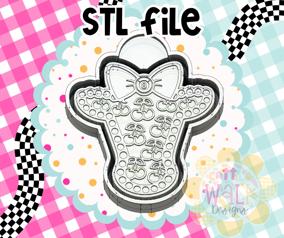 Cherry 8 Ball Cow Head STL File | Western Freshie Mold Design