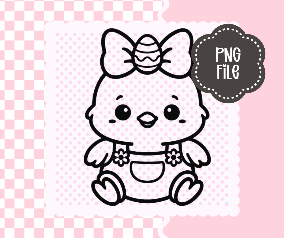 Cute Easter Chick with Bow – Spring PNG | Cattle Walk Designs