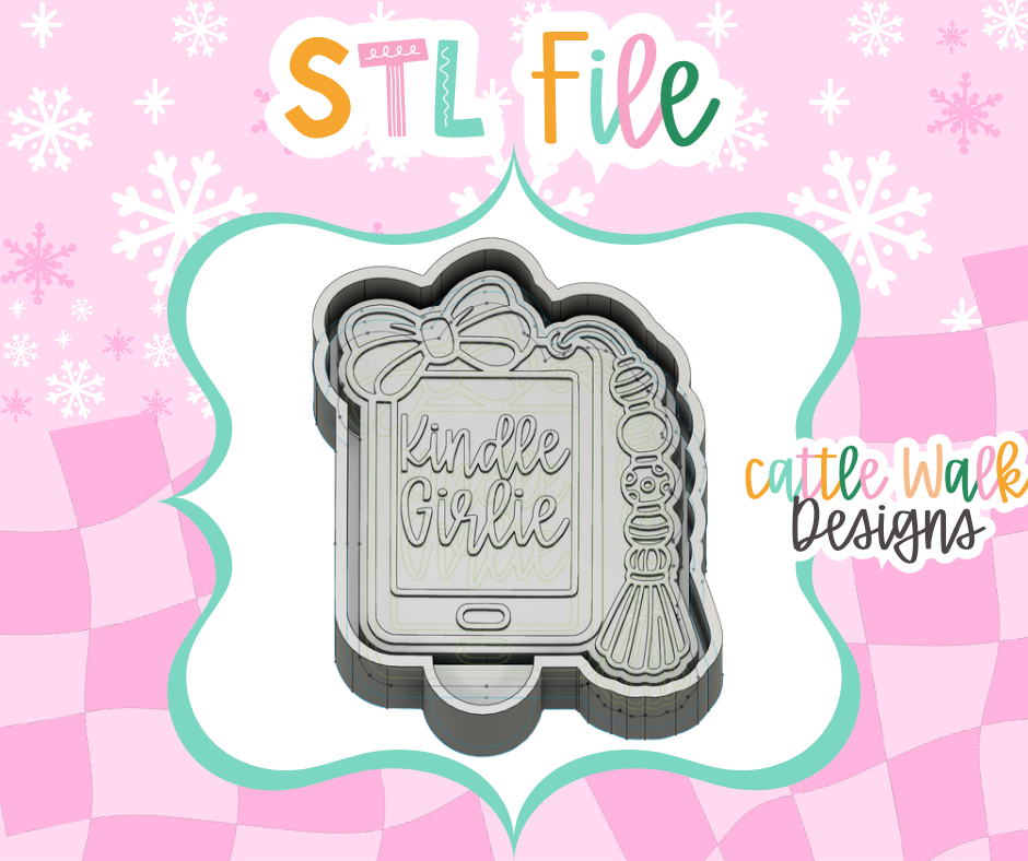 Kindle Girlie E-Reader with Bow & Tassel STL Mold File