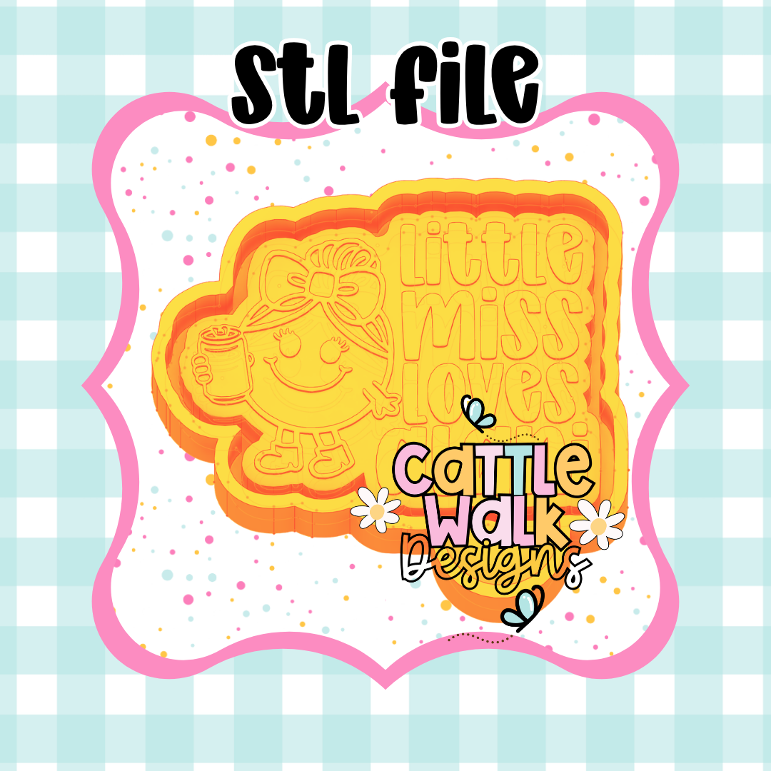 Little Miss Loves Energy STL File | Cute Coffee Girl Freshie Mold | Kawaii Caffeine STL | 3D Print File
