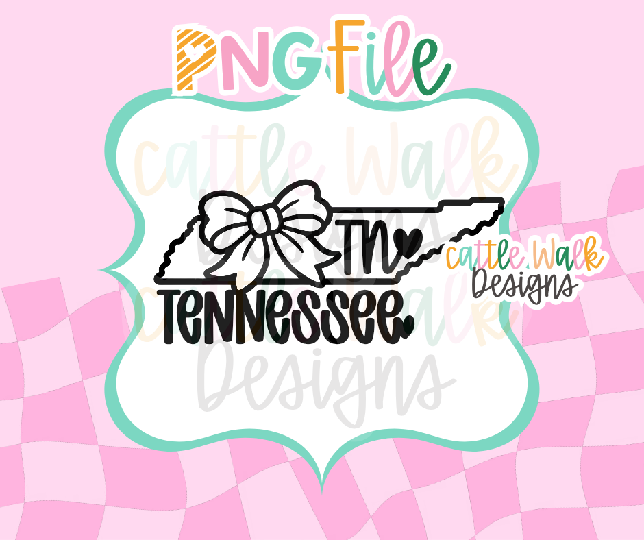 Tennessee State Bow PNG | Black & White Digital Download
