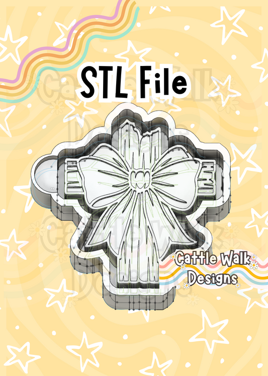 Wooden Cross Coquette Bow Freshie Mold STL Digital Download