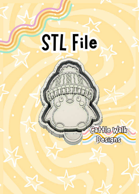 Penguin Wearing a Beanie Hat STL Digital Download
