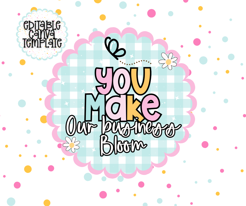 Bloom Collection Packaging Stickers – Editable Canva Template | Small Business Thank You Stickers