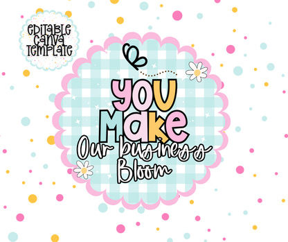 Bloom Collection Packaging Stickers – Editable Canva Template | Small Business Thank You Stickers