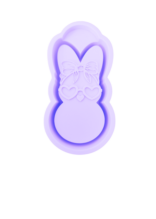 Bunny with Heart Glasses Tail Mold