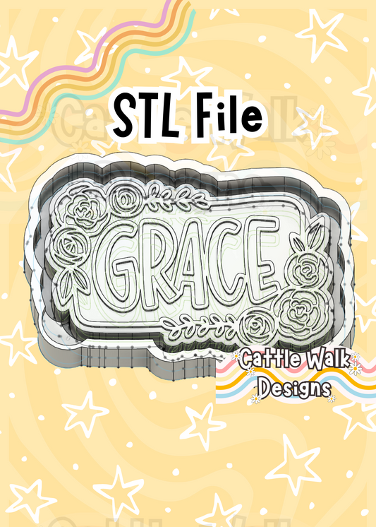 Grace STL File - Floral Freshie Mold Design
