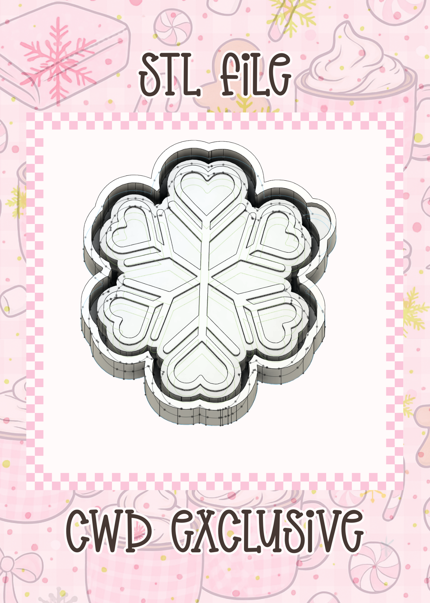 Heart Snowflake STL File