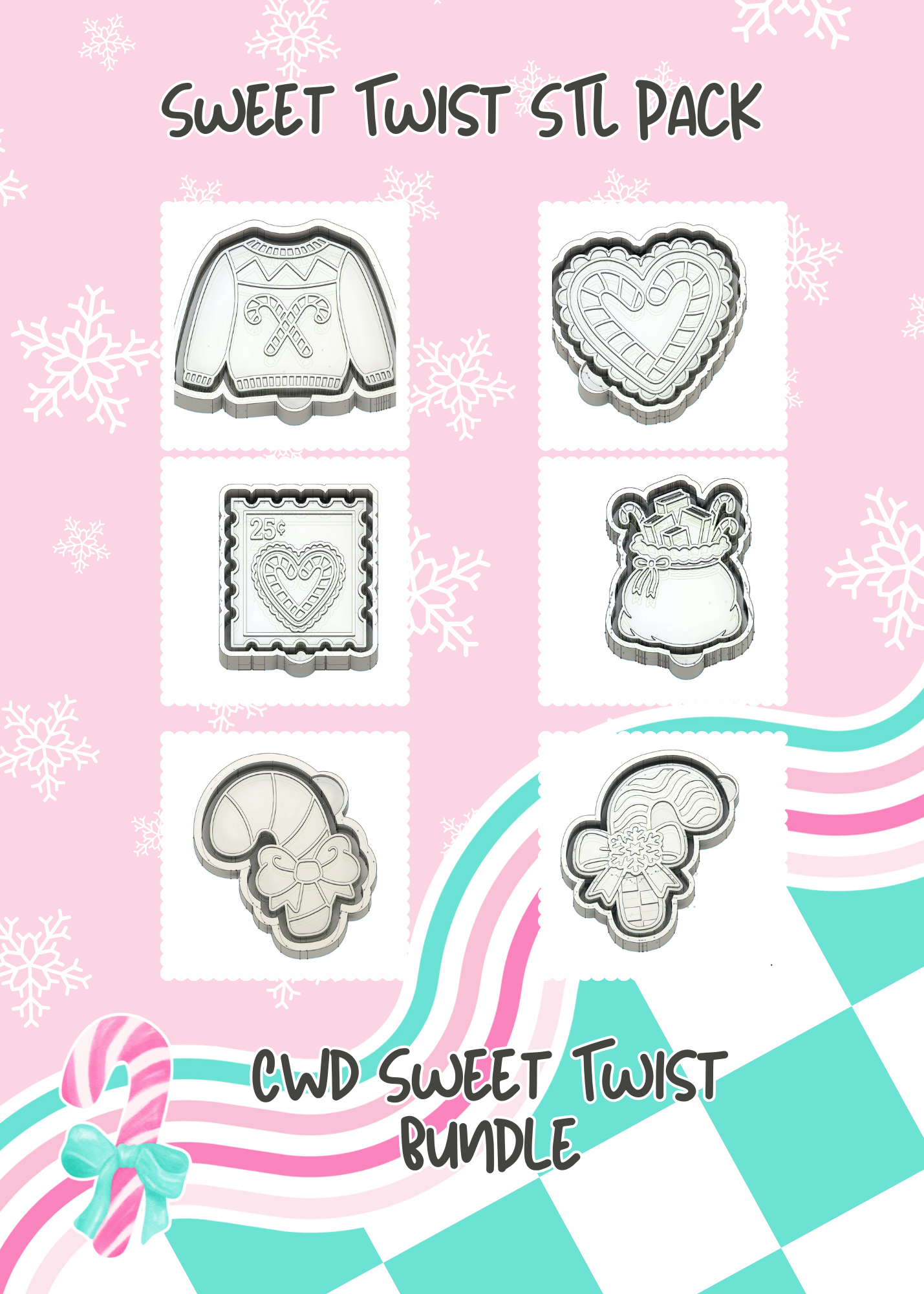 The Sweet Twist STL Bundle - 6 Candy Cane Inspired Bundle