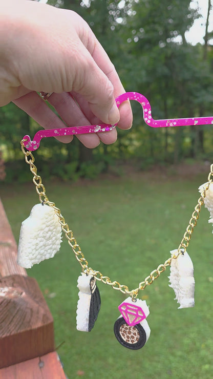 Bridal Shower Car Freshie with Wedding Charm Hanger | Black Raspberry & Magnolia