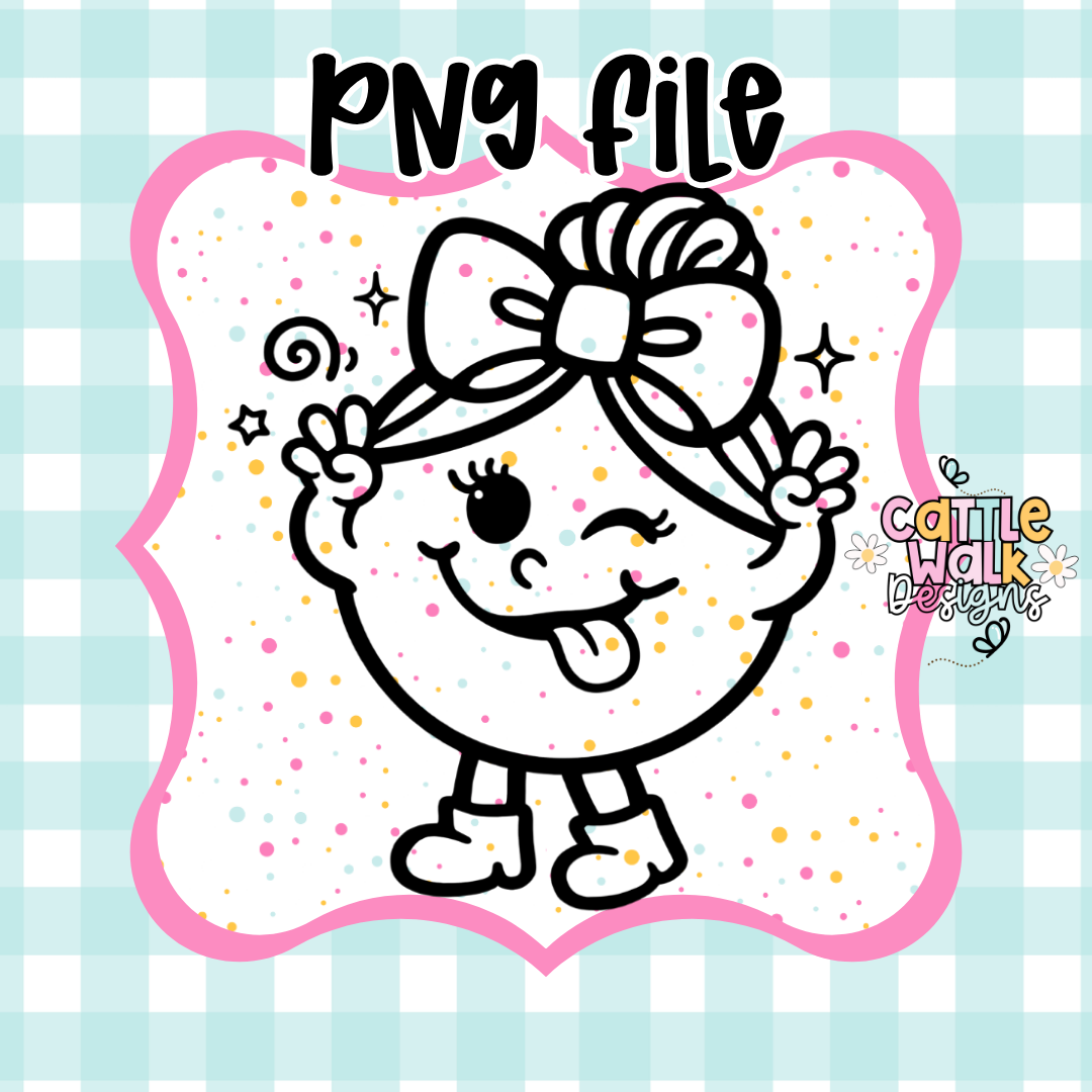 Little Miss Delulu PNG | Funny Delusional Girl Design | Cute Sassy Character | Freshie Mold PNG | Bold Outline CWD Style