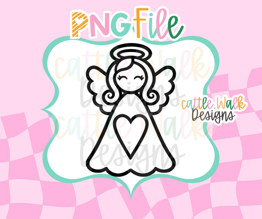 Sweet Angel Heart PNG | Cute Guardian Angel Digital Download