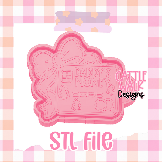 Daddy’s Money Christmas Credit Card STL File | Funny Holiday Freshie Mold Design