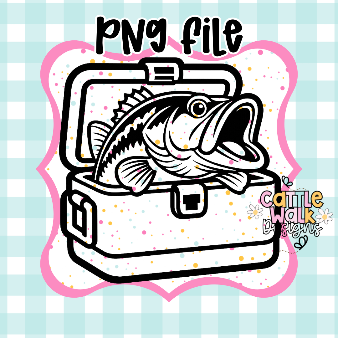 Bass Fish Cooler PNG | Fishing Cooler PNG | Manly Outdoors CWD-Style Design