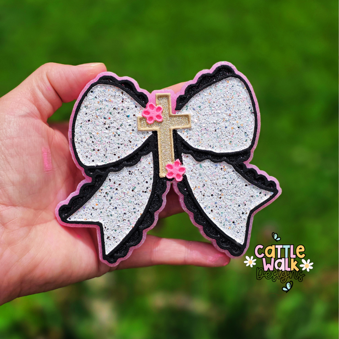 RTS Cross Bow Freshie | Jax Teller Scent | Coquette Cross Car Freshie | Glitter Bow Freshie