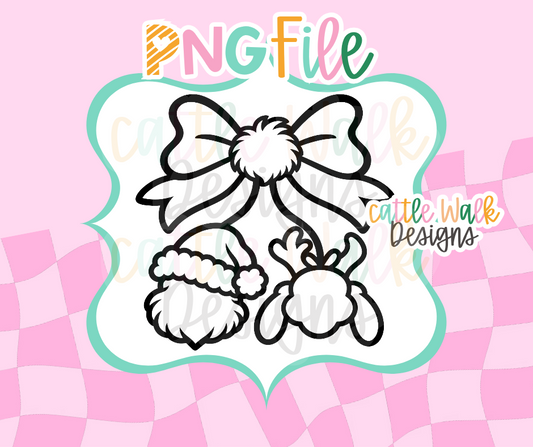 Christmas Santa & Reindeer Bow PNG | Holiday Digital Download