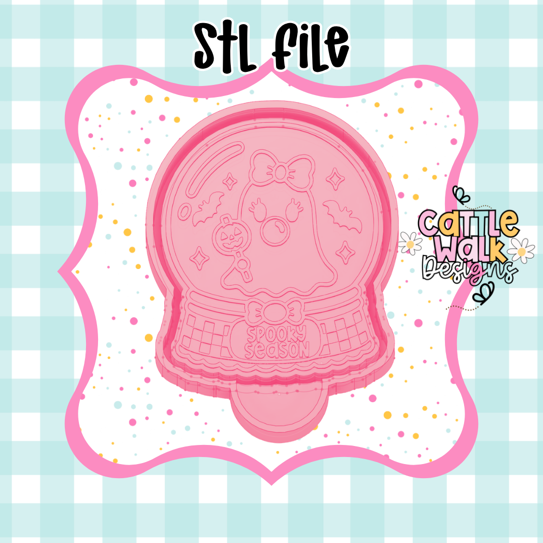 Halloween Ghost Snow Globe Freshie Mold Housing STL File | 3D Printable Freshie Mold Housing