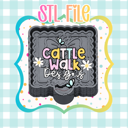 Stamp Frame Grumpy STL File | 3D Printable Mold Housing | Freshie Mold STL | Digital Download
