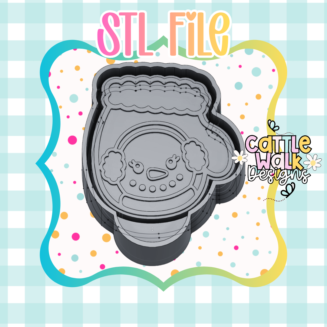 Snowman Mitten STL File | 3D Printable Mold Housing | Christmas Freshie Mold STL | Digital Download