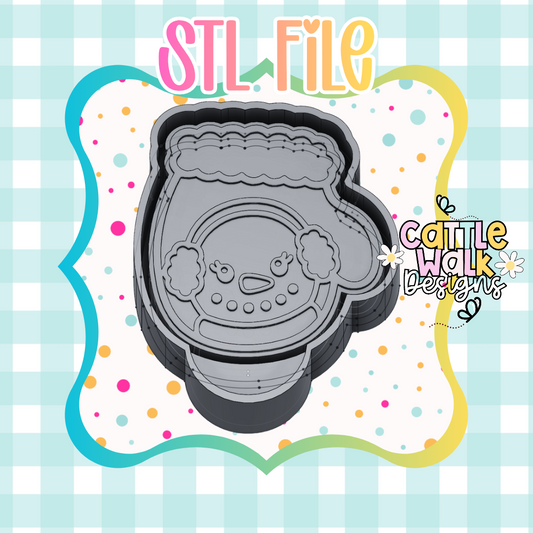 Snowman Mitten STL File | 3D Printable Mold Housing | Christmas Freshie Mold STL | Digital Download