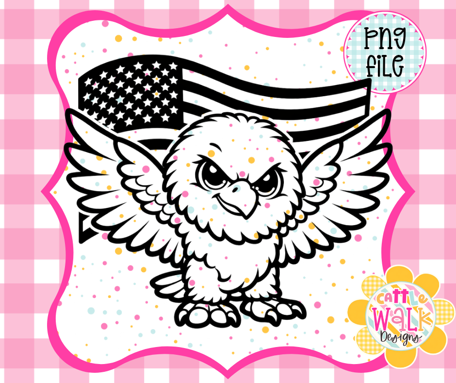 Patriotic Eagle with American Flag PNG | Fierce USA Eagle Sublimation Design | Fourth of July Eagle Clipart | Patriotic Shirt Design | Instant Download