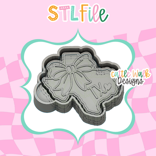 Texas Bow STL File | Texas Freshie Mold Housing | 3D Print Digital Download