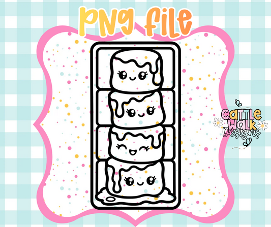Kawaii S'mores Marshmallow Stack PNG | Cute Fall Wax Melt Design | Commercial Use Digital Download
