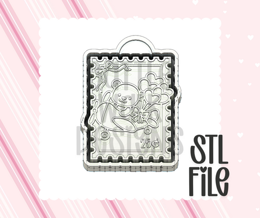Teddy Bear Stamp STL File | Chunky Bold Mold-Ready 3D Print Design