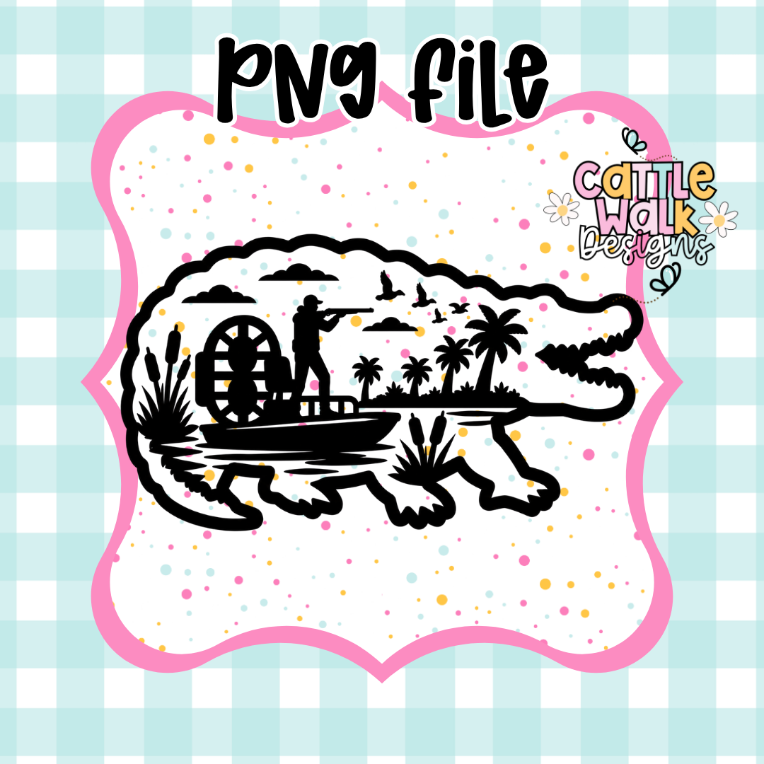 Alligator Hunting PNG | Southern Outdoors Digital Download
