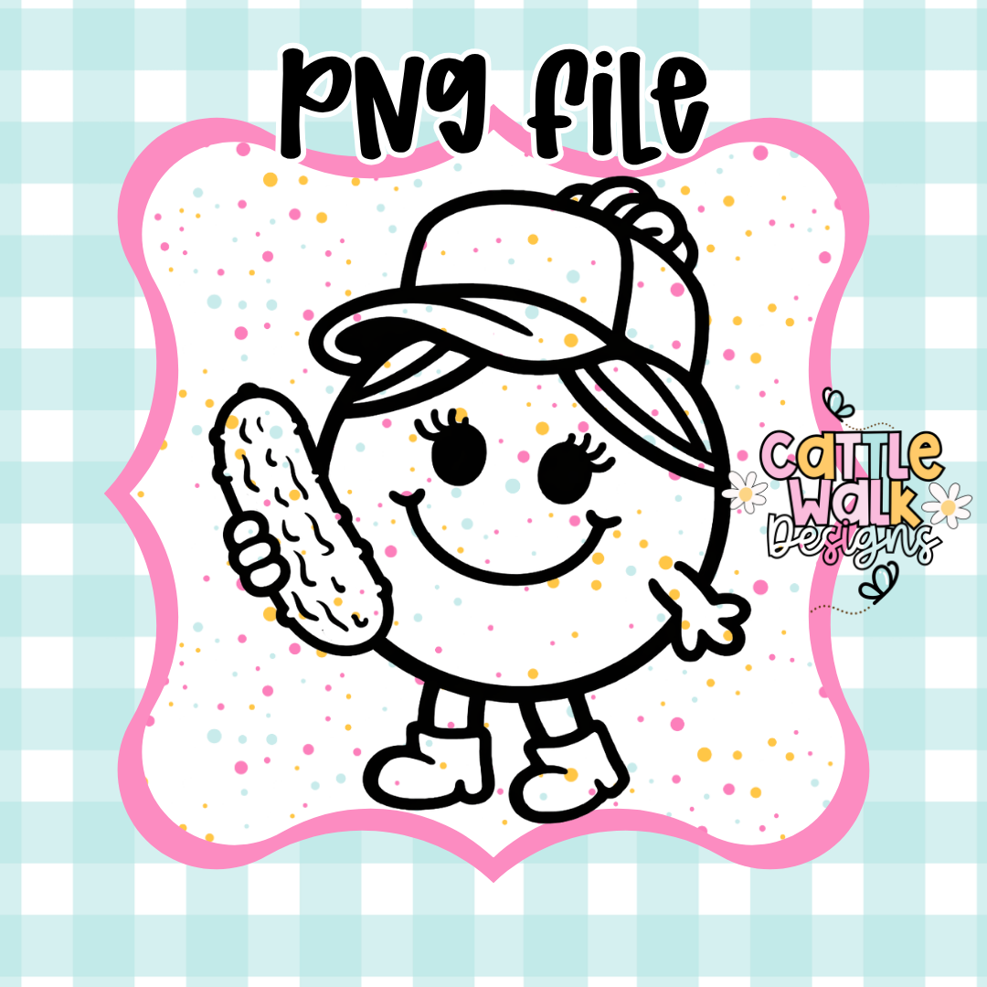 Little Miss Pickle Lover PNG | Funny Pickle Girl PNG | Kawaii Pickle Character | Freshie & Sublimation Design