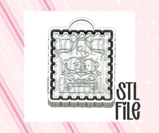 Teddy Bear Couple Stamp STL File | Chunky Bold Mold-Ready 3D Print Design