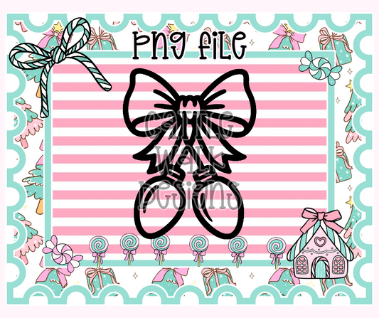 Christmas Bow with Lights PNG