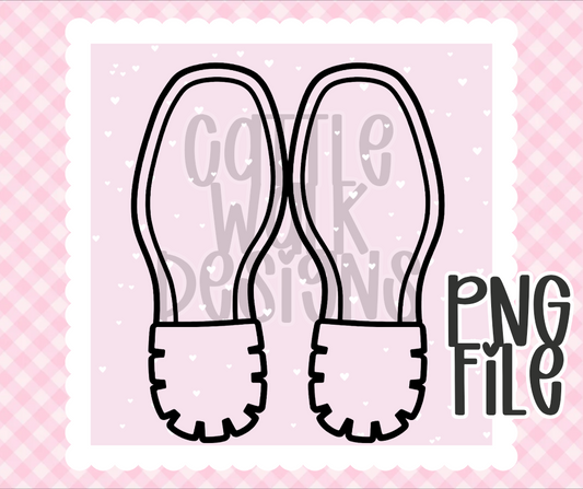 Boot Sole PNG | Cardstock Mold Design | Bold Black & White Outline | Freshie Craft PNG