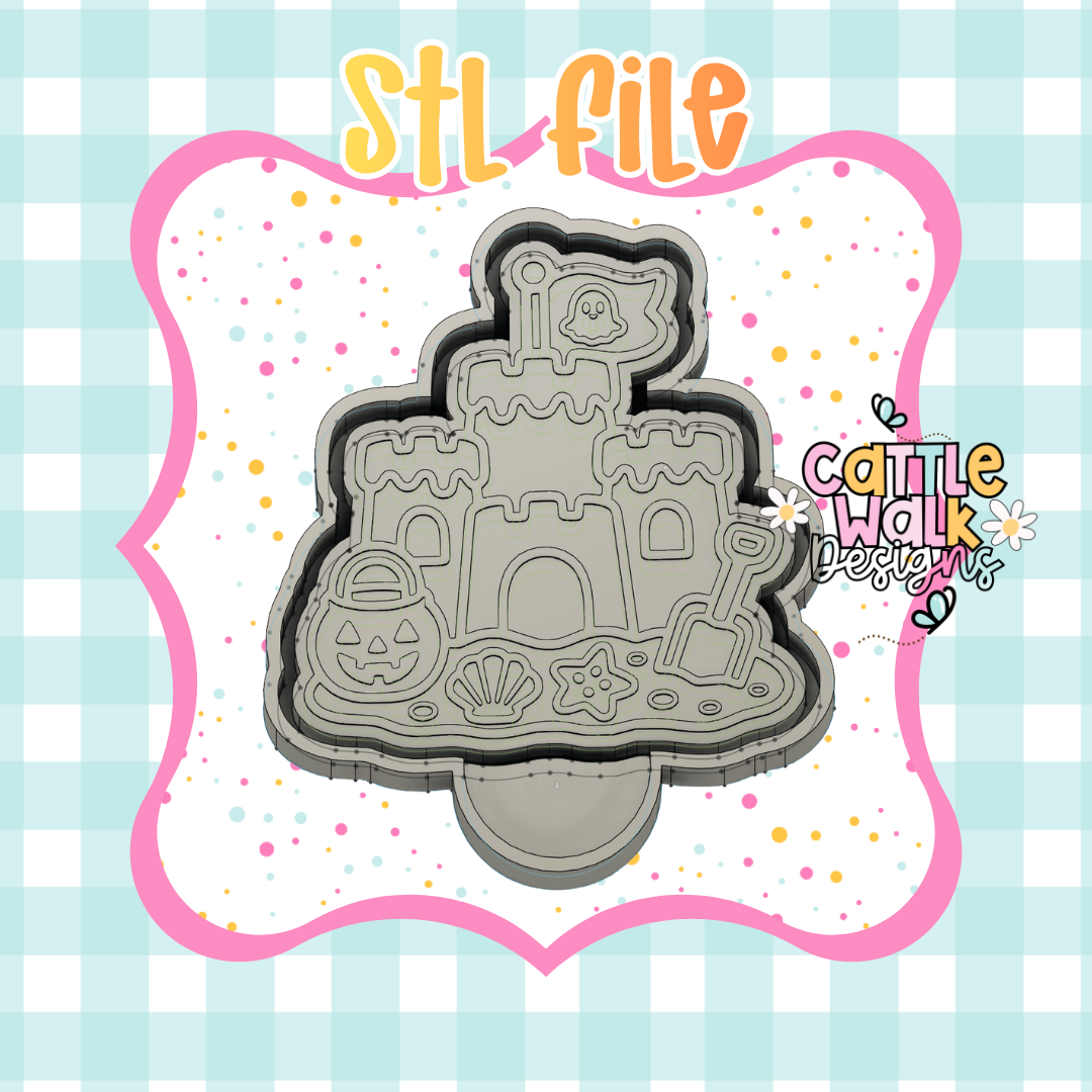🏖️ Halloween Sandcastle STL Mold File | Freshie Mold Housing STL | Digital Download
