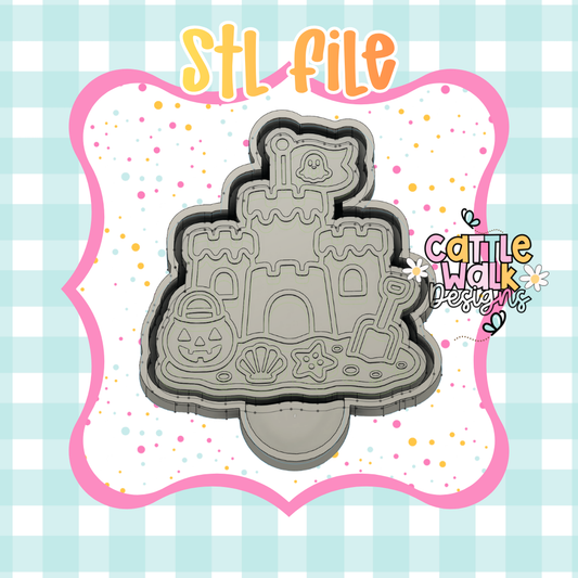 🏖️ Halloween Sandcastle STL Mold File | Freshie Mold Housing STL | Digital Download