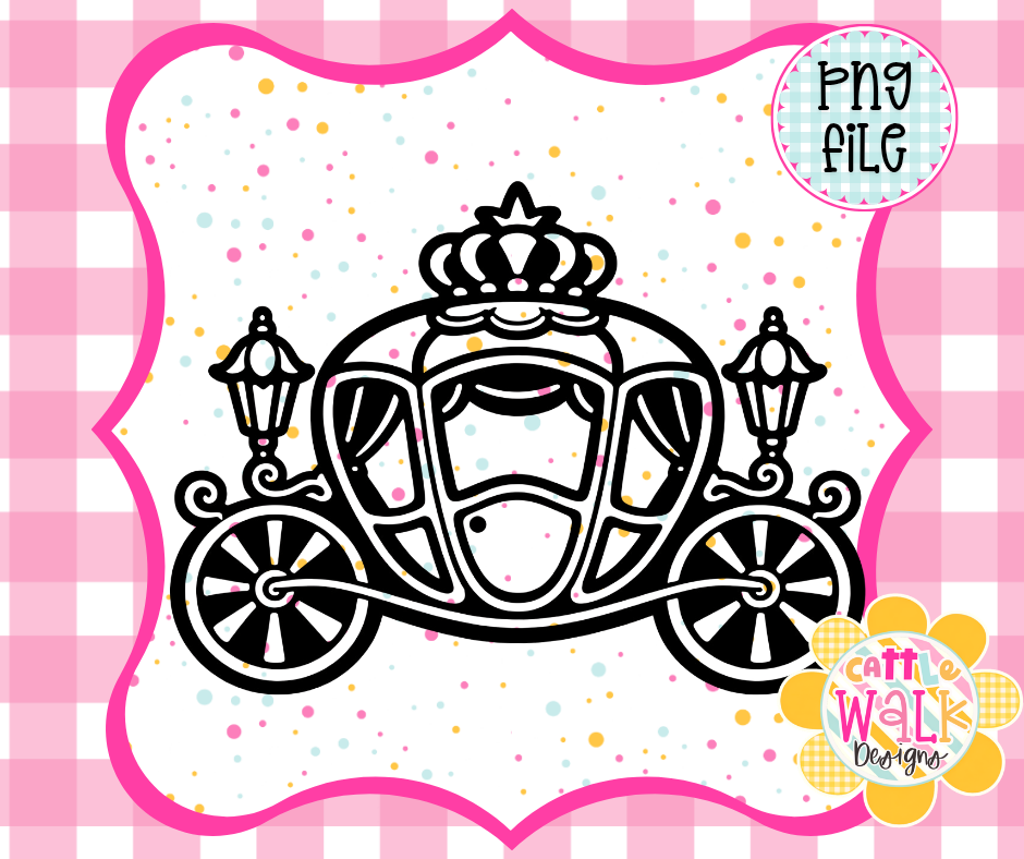Princess Carriage PNG | Fairytale Carriage Sublimation Design | Princess Carriage Clipart | Royal Carriage PNG | Instant Download