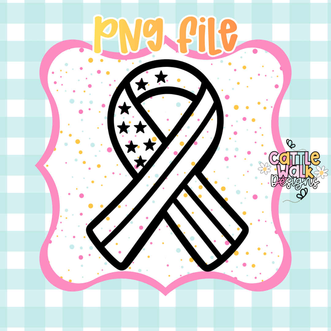 American Flag Awareness Ribbon PNG | Patriotic Support Ribbon Digital Download | Commercial Use