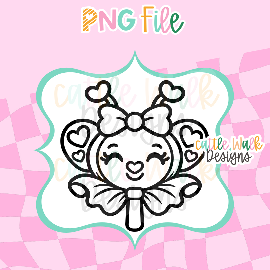 Valentine Ladybug Lollipop PNG | Heart Ladybug Freshie Design