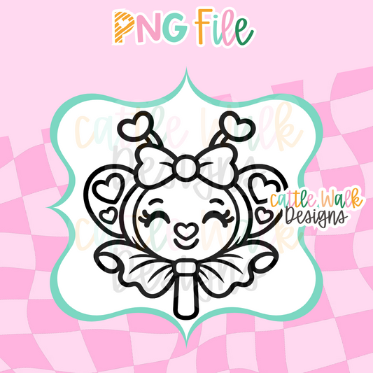 Valentine Ladybug Lollipop PNG | Heart Ladybug Freshie Design