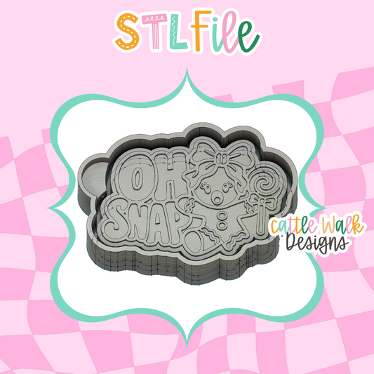 Oh Snap Gingerbread STL File | Freshie Mold Housing STL | Digital Download