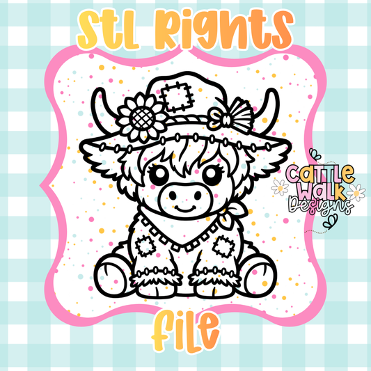 STL Rights File | Scarecrow Highland Cow | Commercial STL License for Mold Makers & Designers