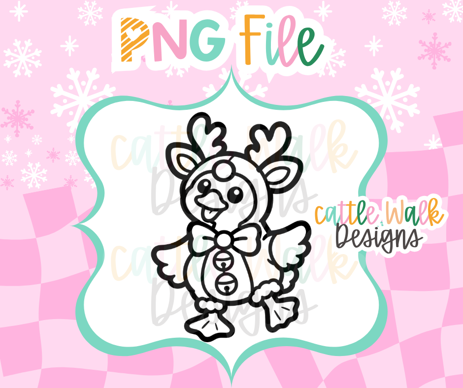 Christmas Goose PNG | Reindeer Goose PNG | Cute Holiday Goose Freshie Design | Christmas Freshie Mold PNG | Digital Download