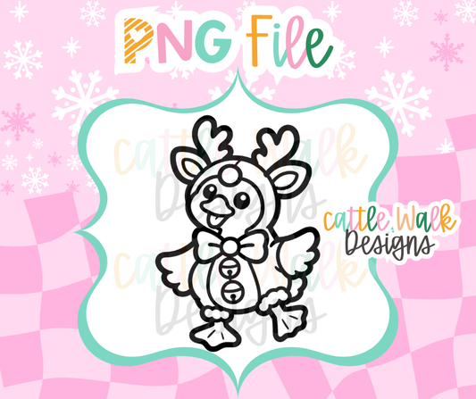 Christmas Goose PNG | Reindeer Goose PNG | Cute Holiday Goose Freshie Design | Christmas Freshie Mold PNG | Digital Download