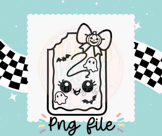 Halloween Ghost Pop Tart PNG | Spooky Cute Pop Tart PNG | Ghost & Bat Design | Digital Download