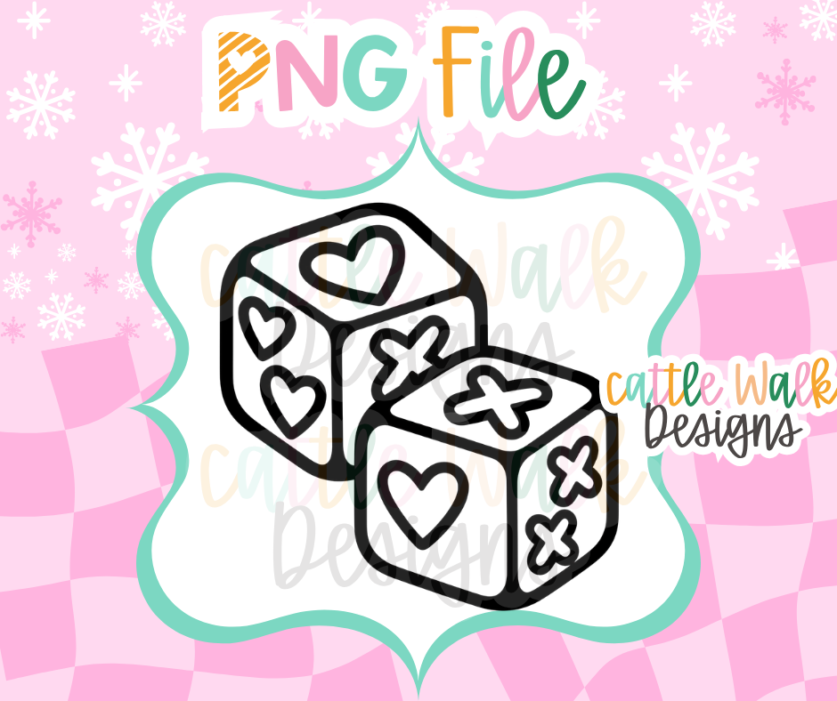 Valentine Dice PNG | Hearts & XOXO Dice PNG | Cute Valentine Freshie Design | Valentine Freshie Mold PNG | Digital Download
