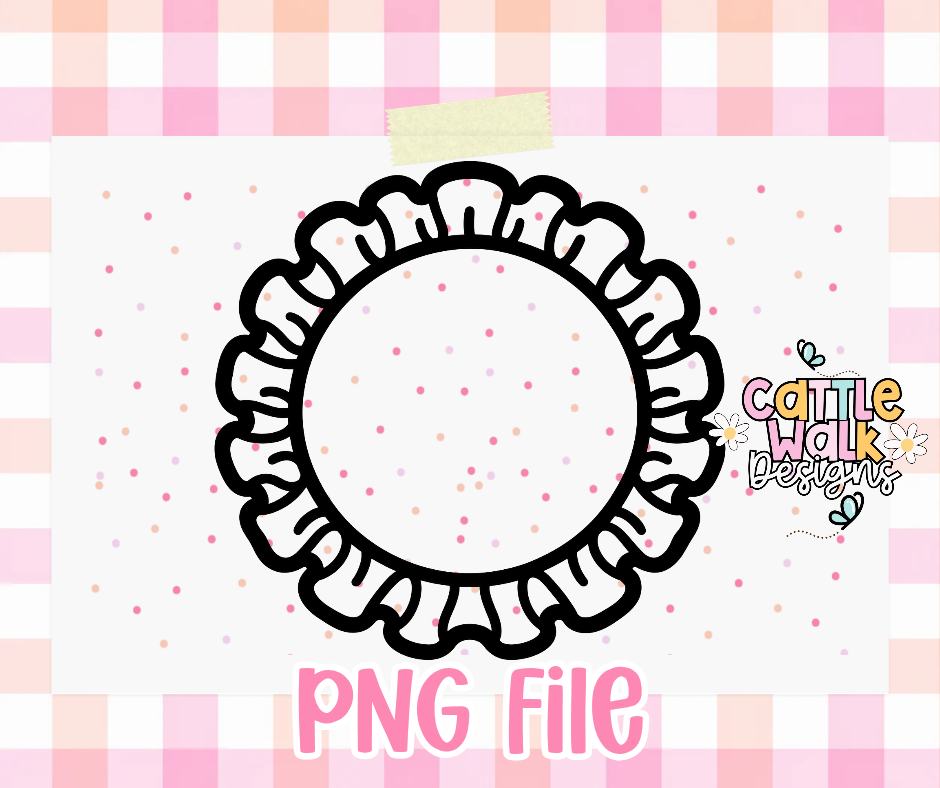 Blank Ruffled Circle PNG | Cardstock Mold Design | Customizable Freshie Frame