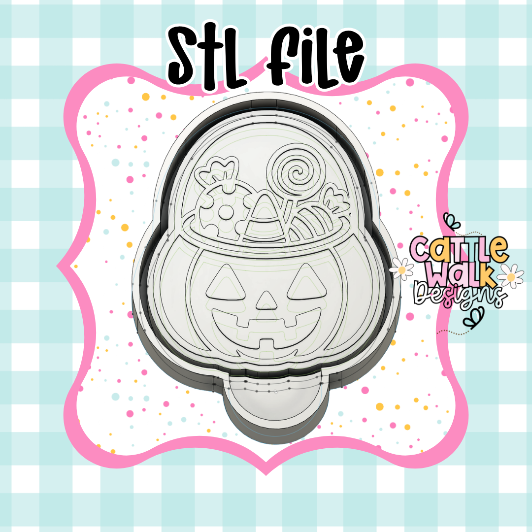 Candy Bucket Pumpkin STL Freshie Mold File